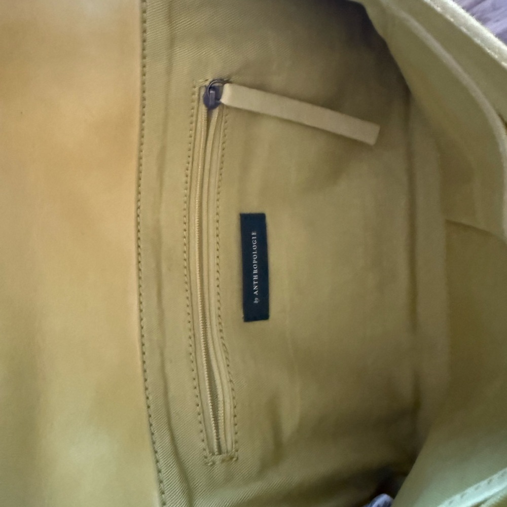 Anthropologie Pale Yellow leather Clutch - Picture 3 of 4